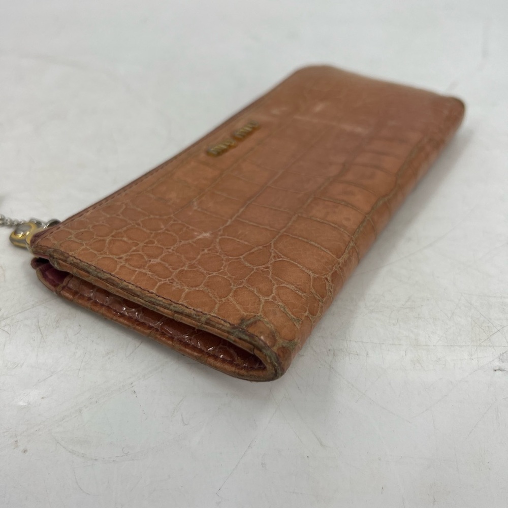 Miu Miu Croc Embossed Zip Wallet - image 4